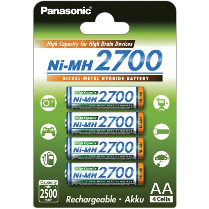 Аккумуляторы Panasonic AA 2700mAh 4BP(BK-3HGAE/4BE) 4шт