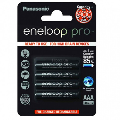 Аккумуляторы Panasonic AAA Eneloop Pro 930mAh (BK-4HCCE) 4шт