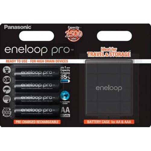Аккумуляторы Panasonic Eneloop Pro AA 2500mAh 4шт + Кейс