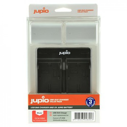 Jupio Kit: 2x Battery LP-E6N Ultra 2040mAh + USB Dual Charger