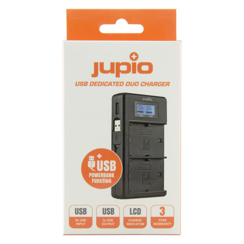 Двойное зарядное устройство Jupio USB Dedicated Duo Charger LCD для Sony NP-FZ100