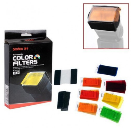 Набор цветных фильтров Godox CF-07 для накамерных вспышек