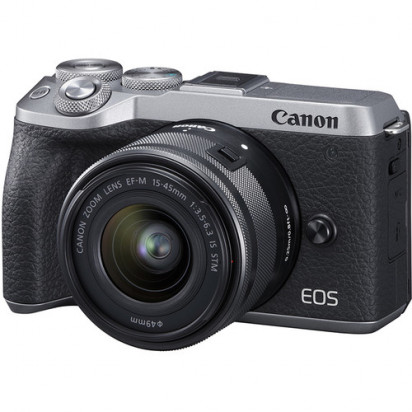 Фотоаппарат Canon EOS M6 Mark II kit EF-M 15-45mm (серебристый)