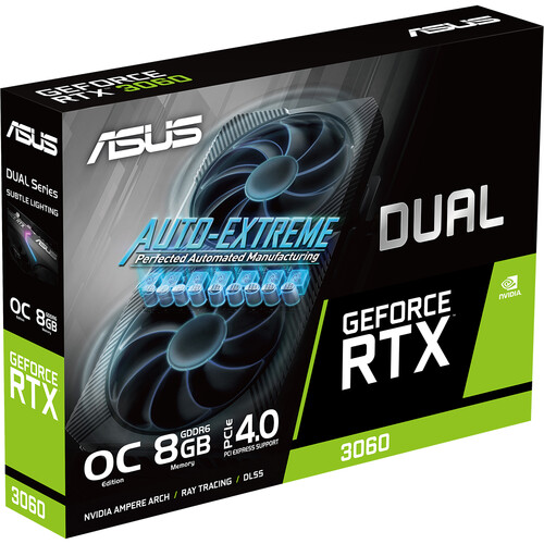 ASUS GeForce RTX 3060 Dual OC Graphics Card (DUAL-RTX3060-O8G)