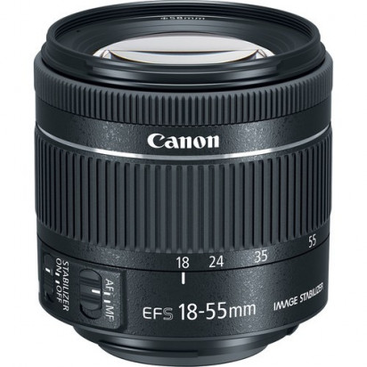 Объектив Canon EF-S 18-55mm f/4-5.6 IS STM серебристый