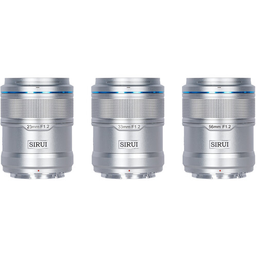 Набор объективов Sirui Sniper 23, 33, 56mm f/1.2 Autofocus Lens для Fujifilm X (серебристый)