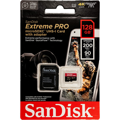 Карта памяти SanDisk Extreme Pro microSDXC UHS-I 128GB 200Mb/s