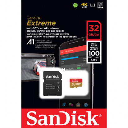 Карта памяти SanDisk Extreme UHS-I microSDXC UHS-I 32Gb 100MB/s + SD adapter  