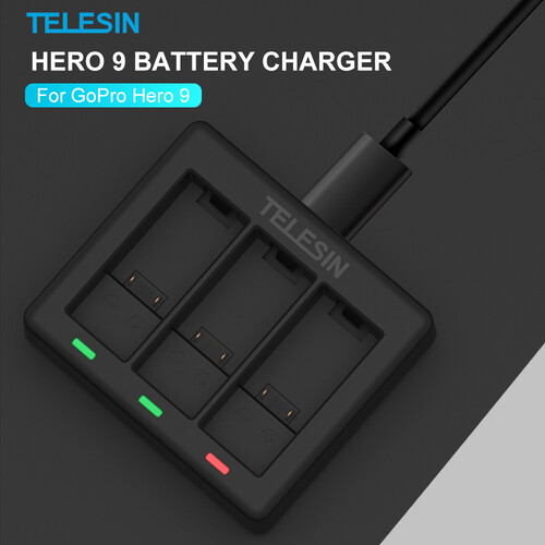 Зарядное устройство TELESIN 3-Channel Battery Charger для GoPro HERO9/10