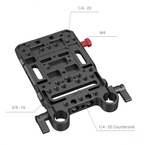 Плата для V-mount SmallRig V Mount Battery Plate with Dual 15mm Rod Clamp 3016
