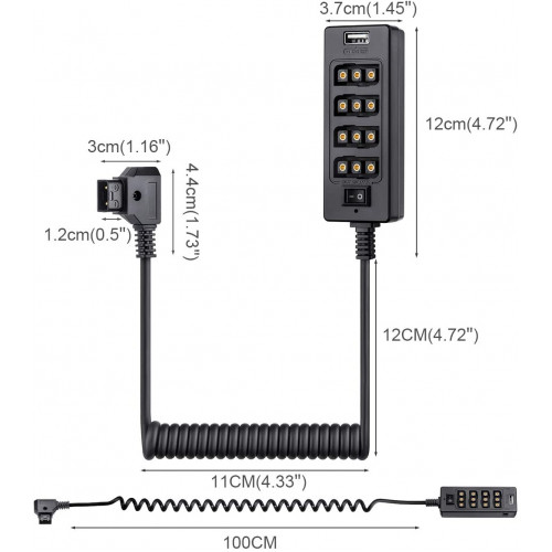 Сплиттер Male D-tap to 4 Female D-tap + USB