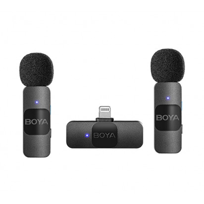 Радио петличный Boya BY-V2 (2 спикера для смартфонов Apple)