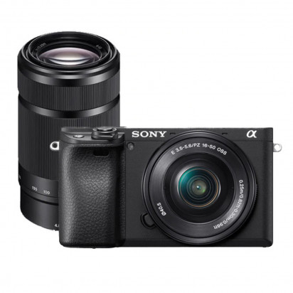 Фотоаппарат Sony Alpha A6400 kit 16-50mm + 55-210mm черный рус меню
